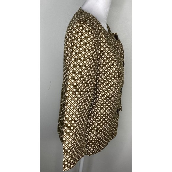 Talbots Size 6 Brown And Cream Lined Jacket - Picture 2 of 5